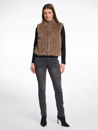 RINO&PELLE | Gilet in Felloptik DAVA | camel